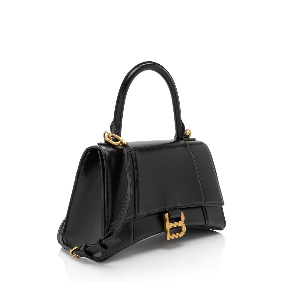 Luxury Balenciaga  Shiny Calfskin Hourglass Small Top Handle (SHF-9h44a6)