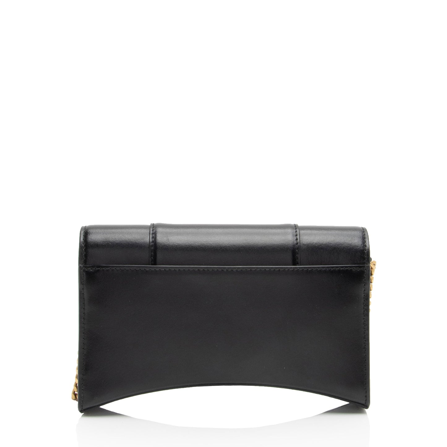 Luxury Balenciaga  Shiny Calfskin Hourglass Wallet on Chain Bag (SHF-PW1B0p)
