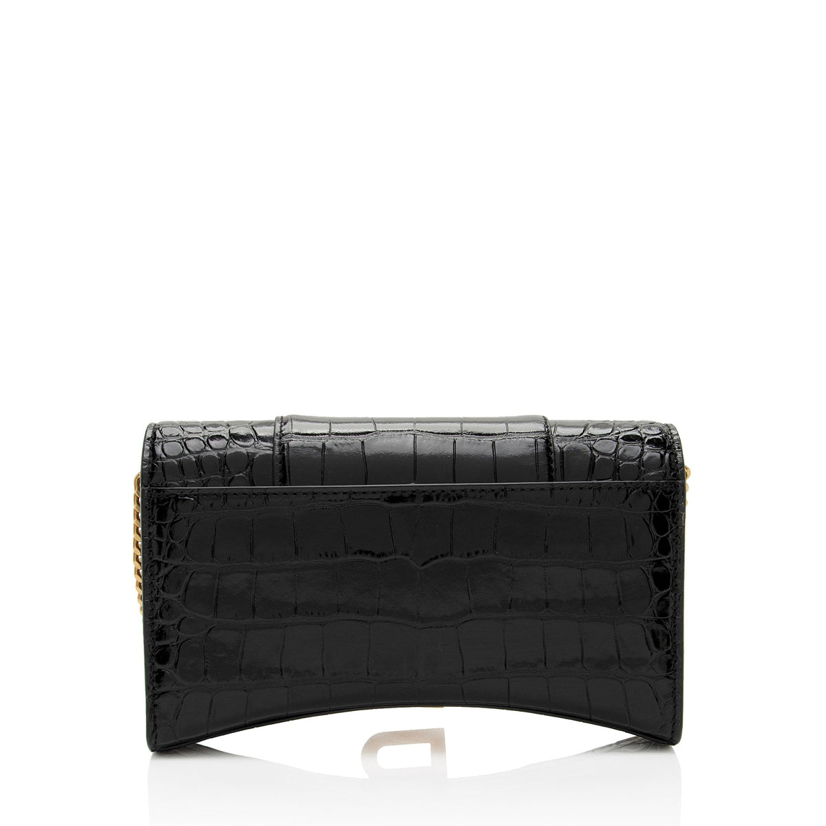 Luxury Balenciaga  Shiny Croc Embossed Calfskin Hourglass Chain Bag (SHF-Le4cT4)
