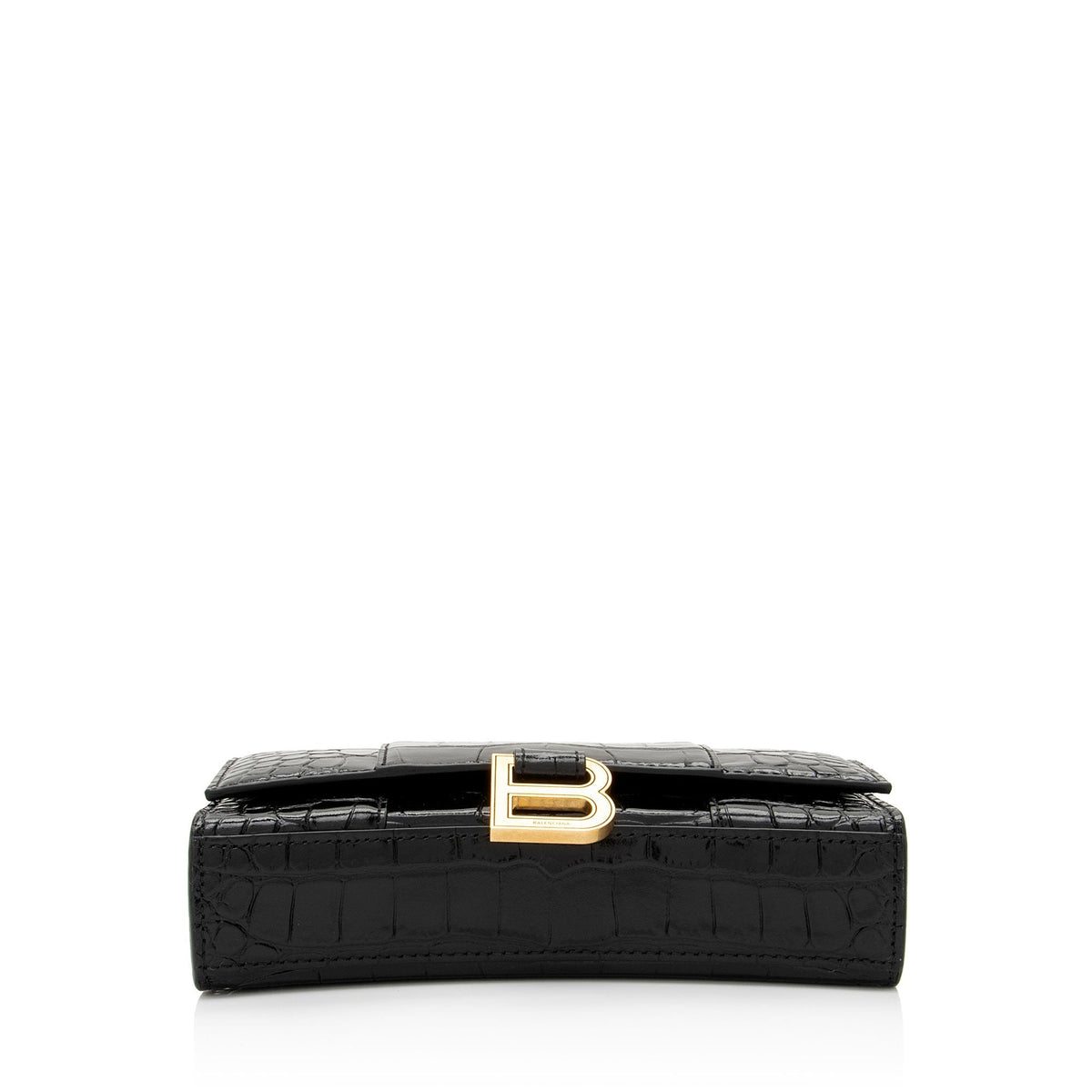 Luxury Balenciaga  Shiny Croc Embossed Calfskin Hourglass Chain Bag (SHF-Le4cT4)