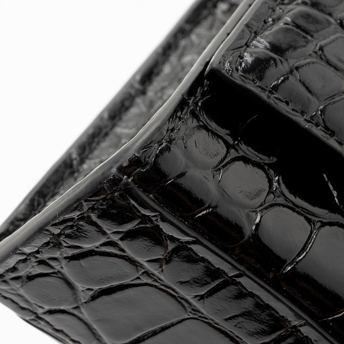Luxury Balenciaga  Shiny Croc Embossed Calfskin Hourglass Chain Bag (SHF-Le4cT4)