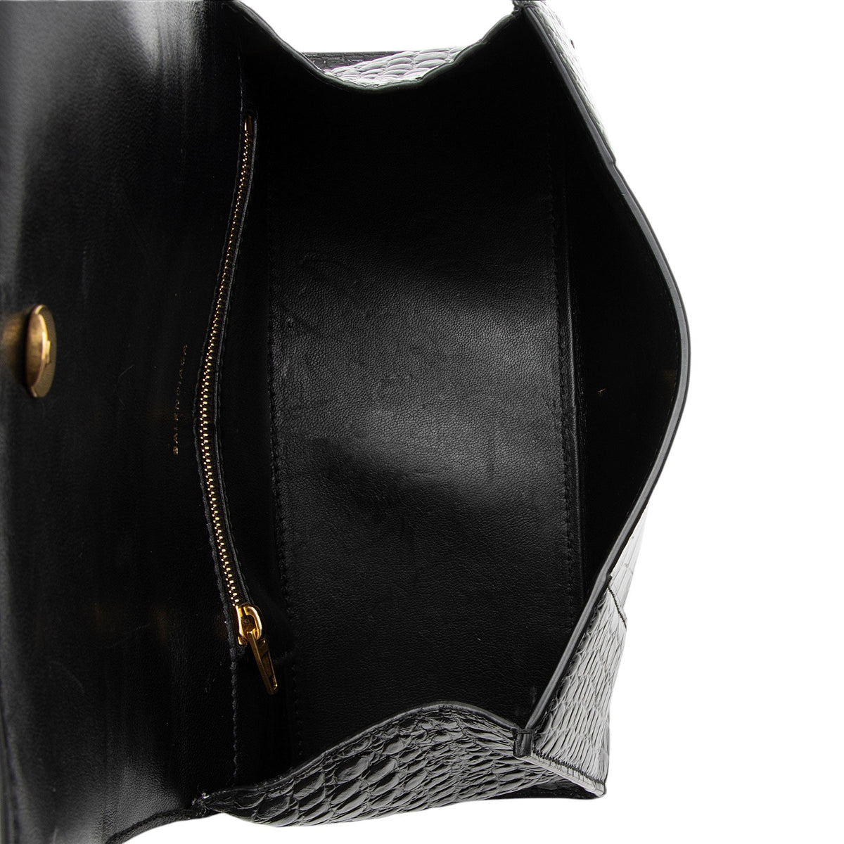 Luxury Balenciaga  Shiny Croc Embossed Calfskin Hourglass Small Top Handle (SHF-4EXjgI)