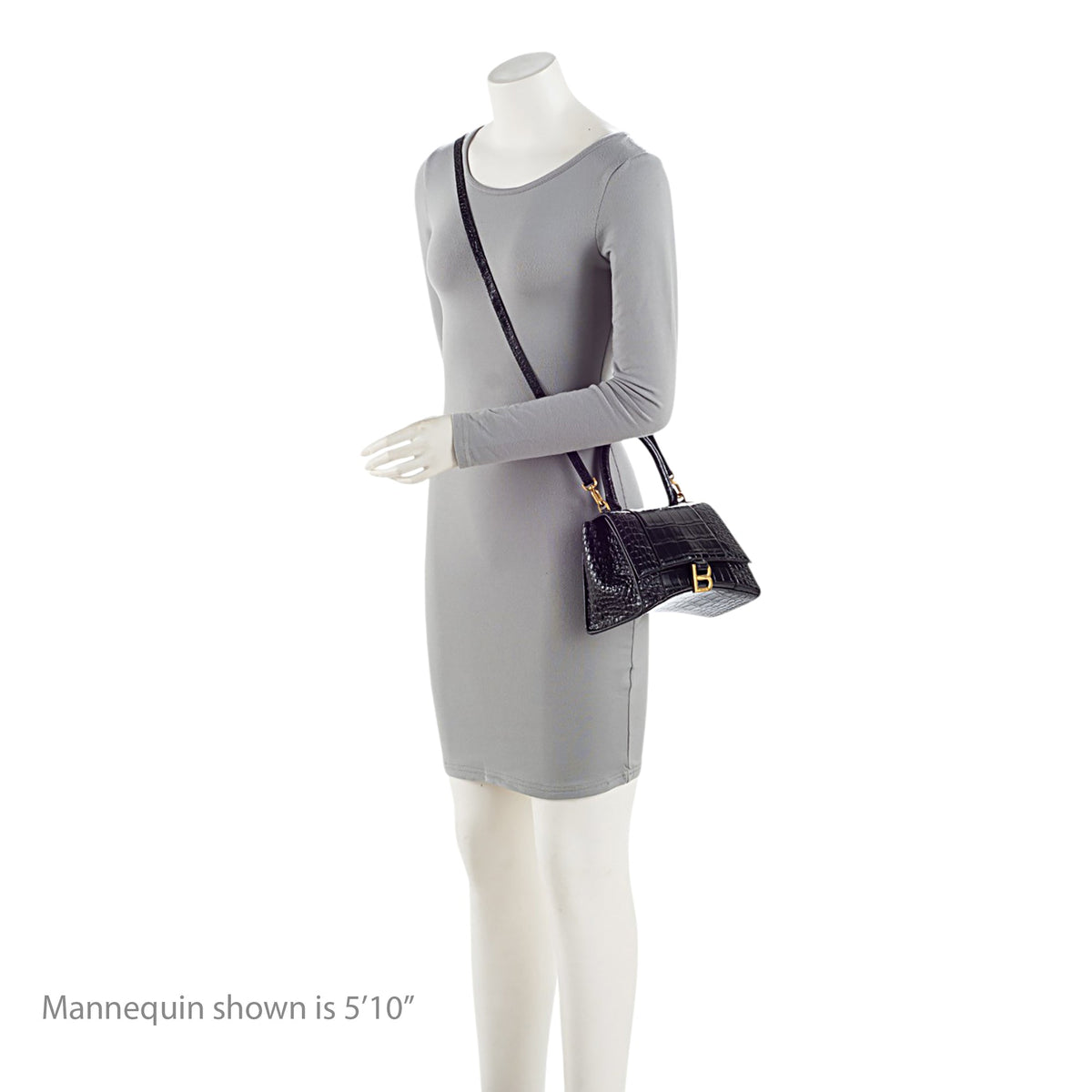Luxury Balenciaga  Shiny Croc Embossed Calfskin Hourglass Small Top Handle (SHF-4EXjgI)