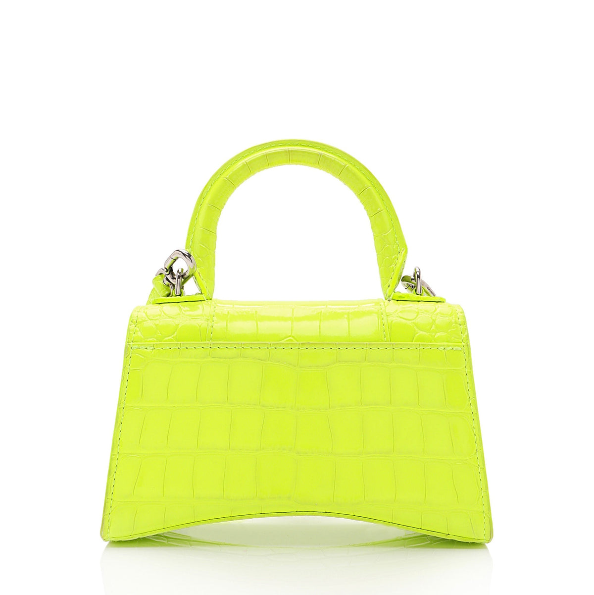 Luxury Balenciaga  Shiny Croc Embossed Calfskin Hourglass XS Top Handle (SHF-vSVXrb)