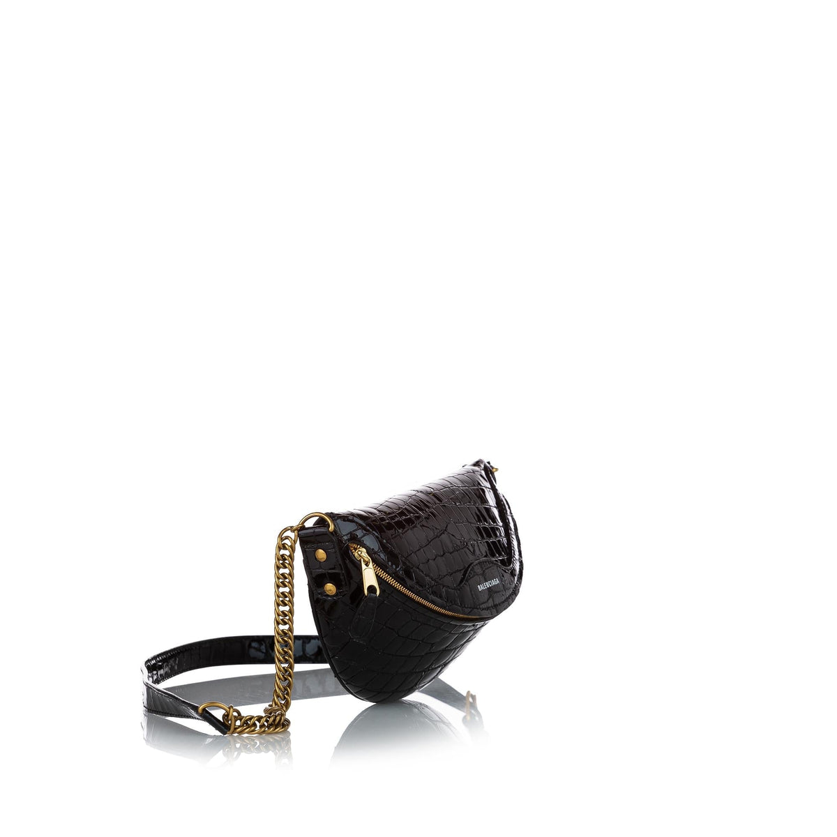 Luxury Balenciaga  Souvenir Embossed Patent Leather Belt Bag (SHG-27024)