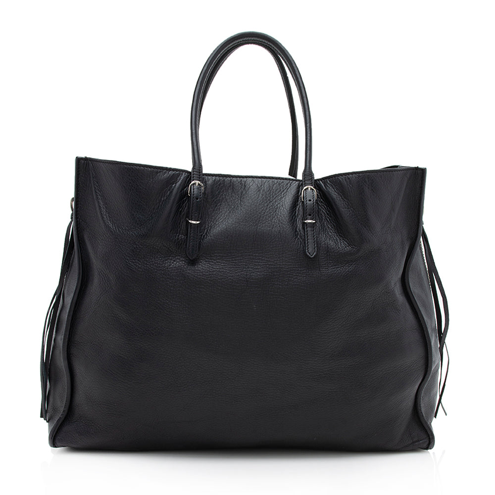 Luxury Balenciaga  Veau Leather Papier A4 Zip Around Tote (SHF-12250)