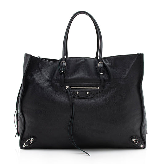 Luxury Balenciaga  Veau Leather Papier A4 Zip Around Tote (SHF-12250)