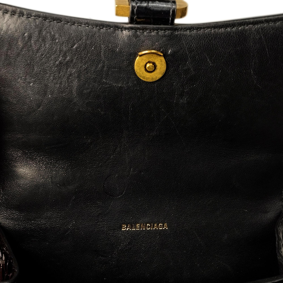 Luxury Balenciaga  XS Embossed Hourglass (SHG-37571)