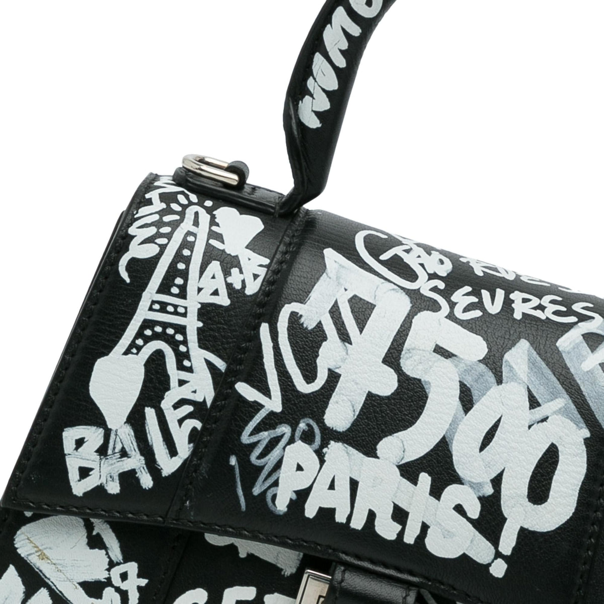Luxury Balenciaga  XS Hourglass Graffiti Satchel (SHG-heztyI)