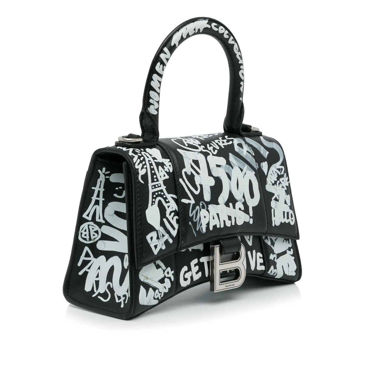 Luxury Balenciaga  XS Hourglass Graffiti Satchel (SHG-heztyI)