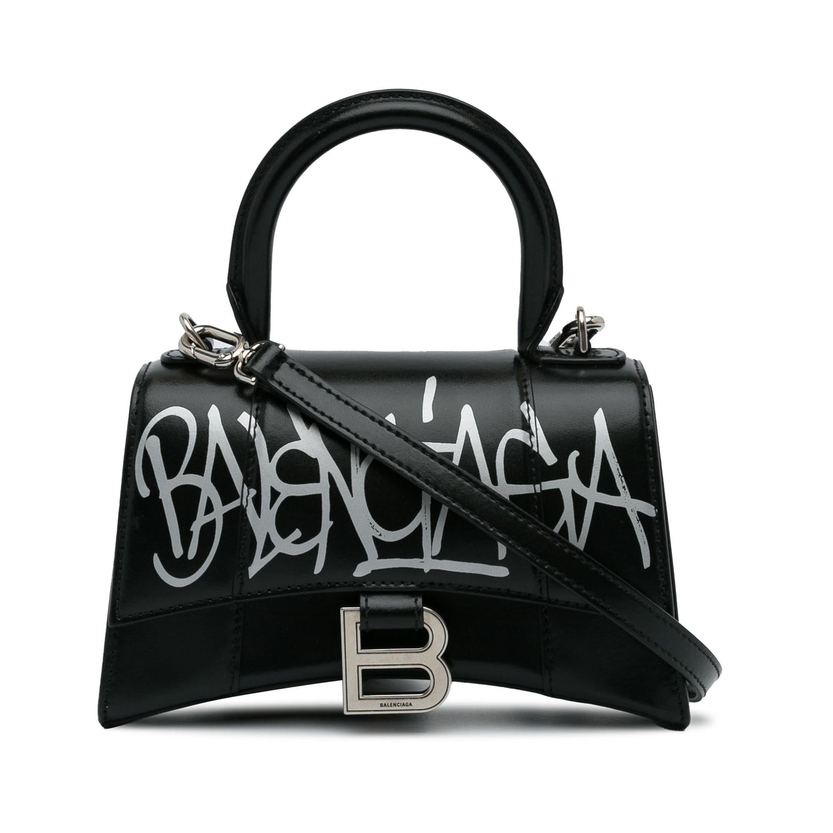 Luxury Balenciaga  XS Hourglass Graffiti Top Handle Bag (SHG-Z3JD8X)
