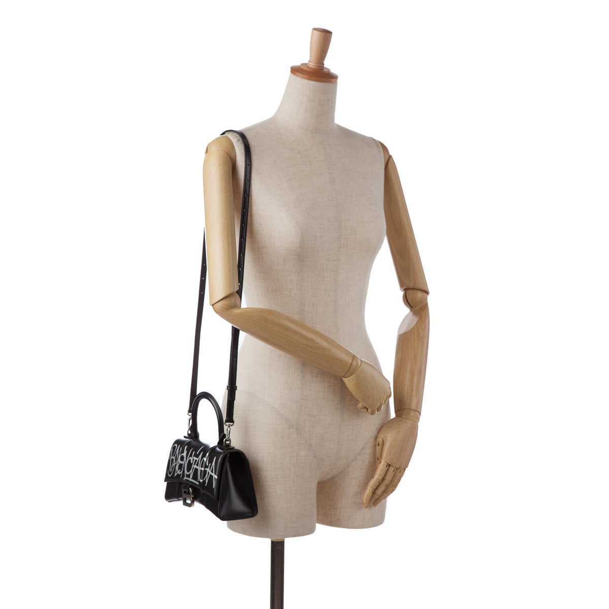 Luxury Balenciaga  XS Hourglass Graffiti Top Handle Bag (SHG-Z3JD8X)
