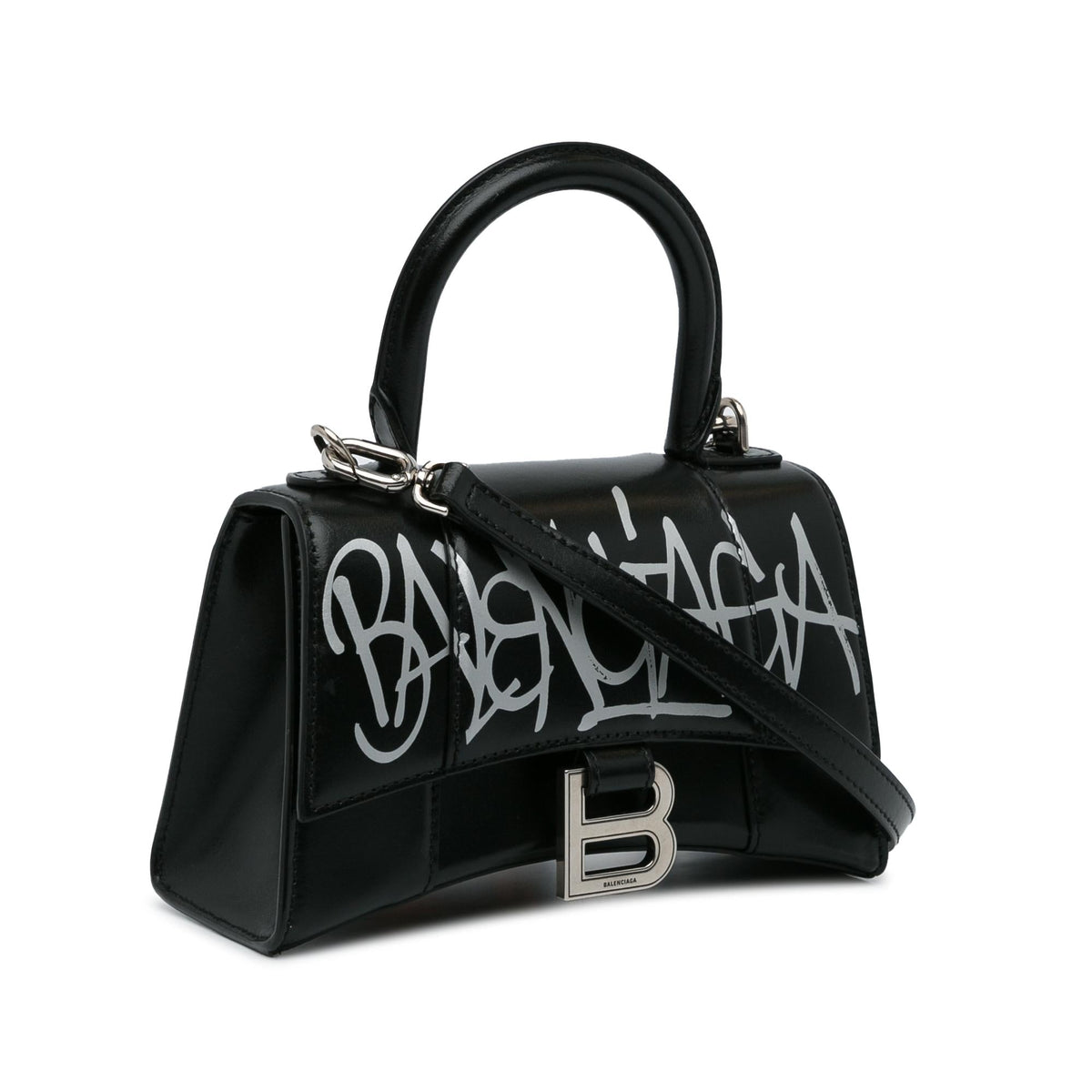 Luxury Balenciaga  XS Hourglass Graffiti Top Handle Bag (SHG-Z3JD8X)