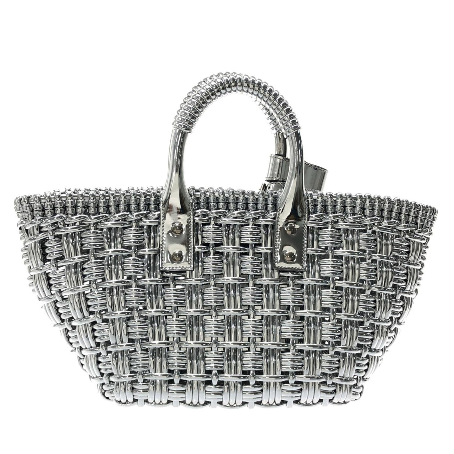 Luxury Balenciaga  XS Mettalic Woven Bistrot Panier Tote (SHG-iHAY00)