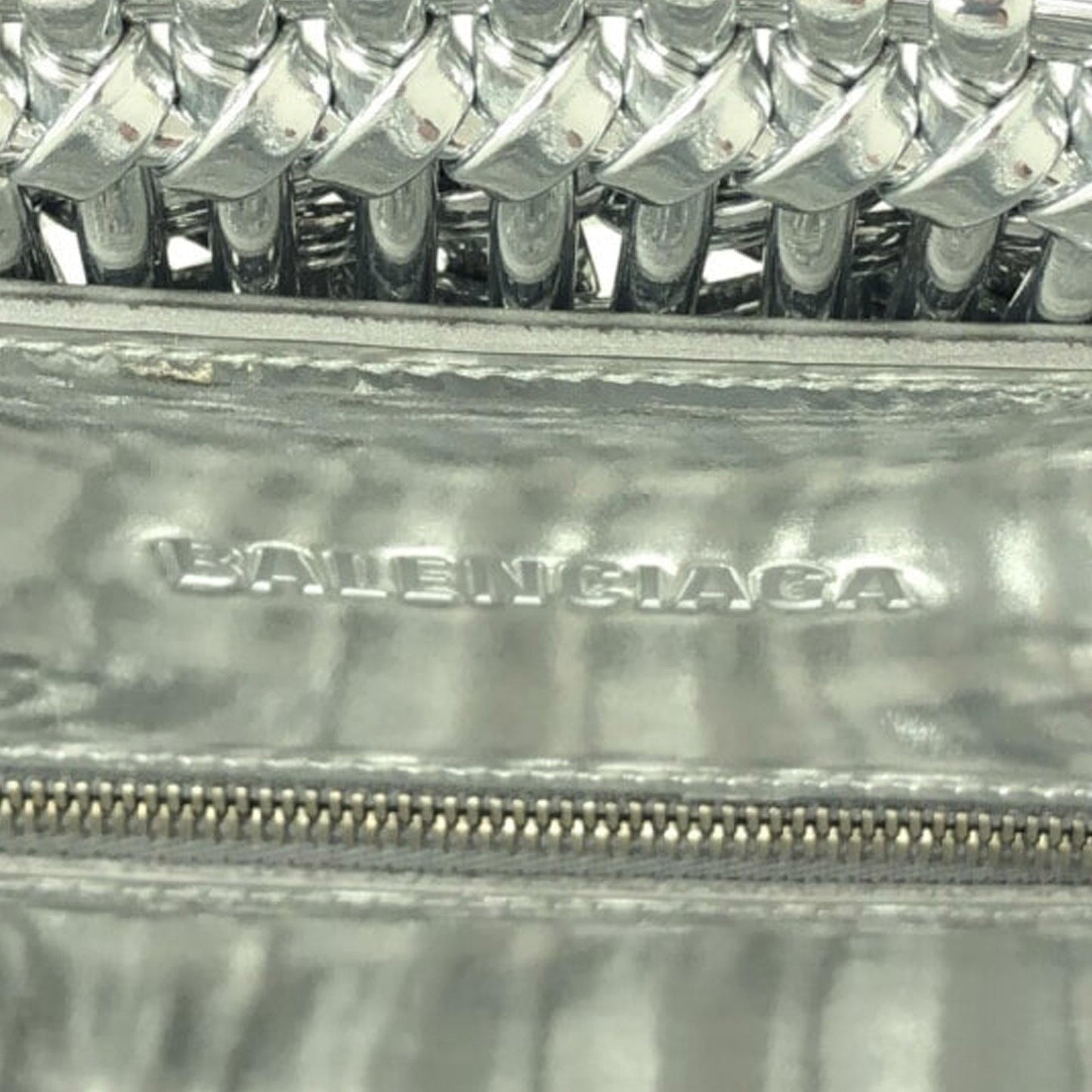 Luxury Balenciaga  XS Mettalic Woven Bistrot Panier Tote (SHG-iHAY00)