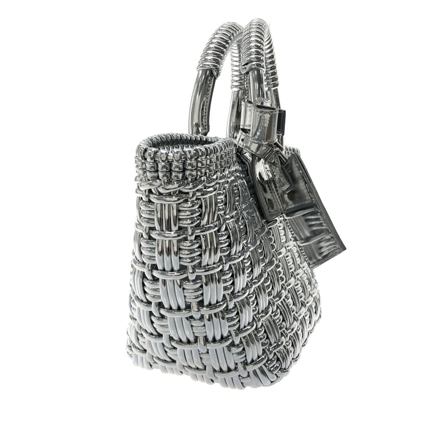 Luxury Balenciaga  XS Mettalic Woven Bistrot Panier Tote (SHG-iHAY00)