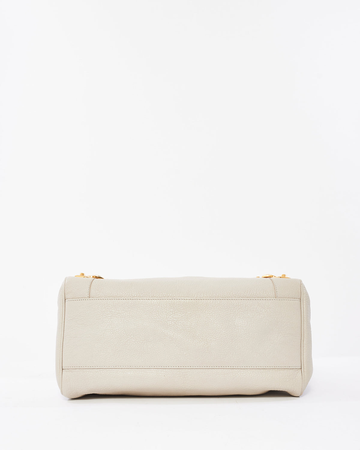 Balenciaga Light Grey Leather Giant 12 Gold Hardware Motocross Velo Bag