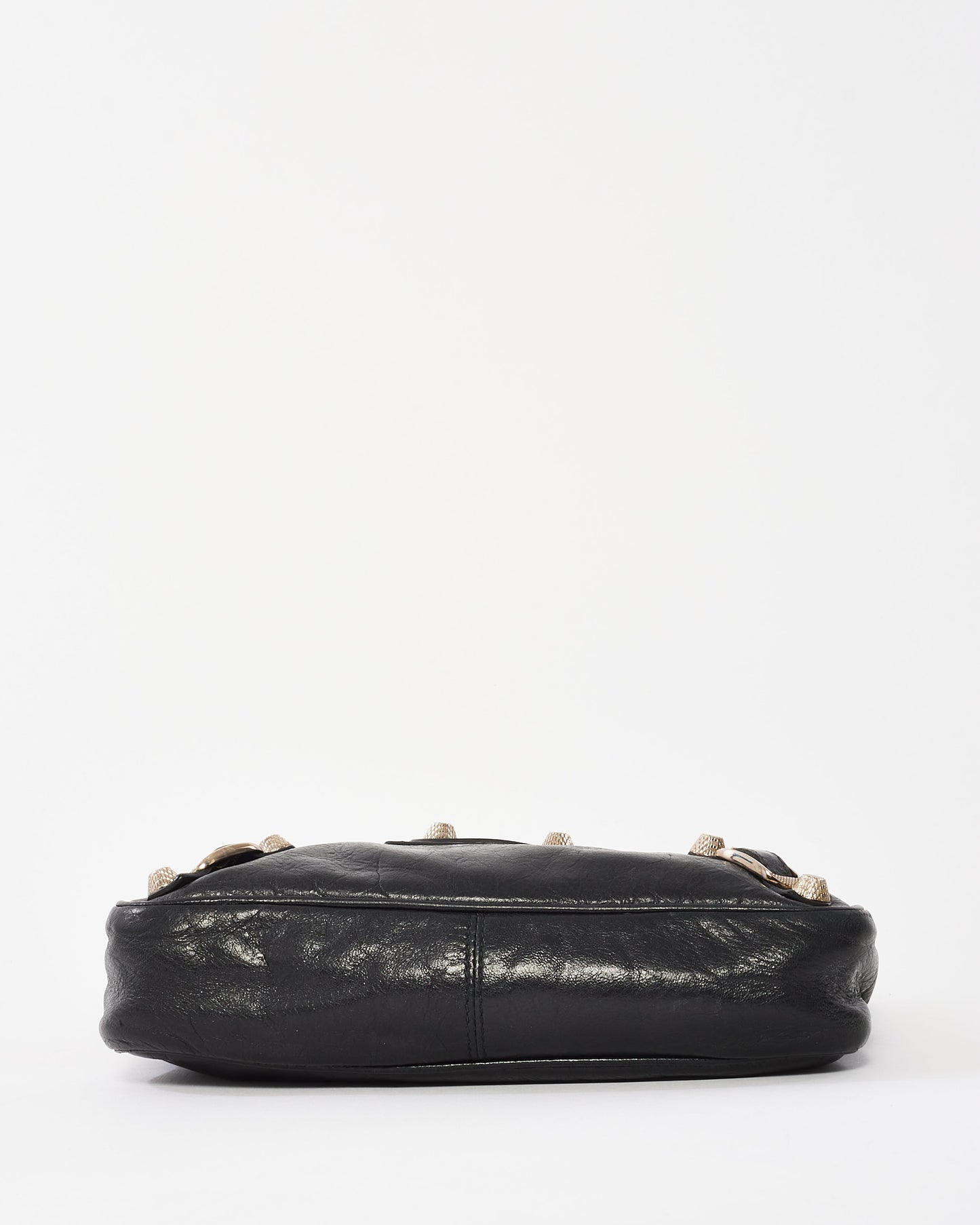 Balenciaga Black Leather Motocross Silver Giant 12 Hip Crossbody Bag