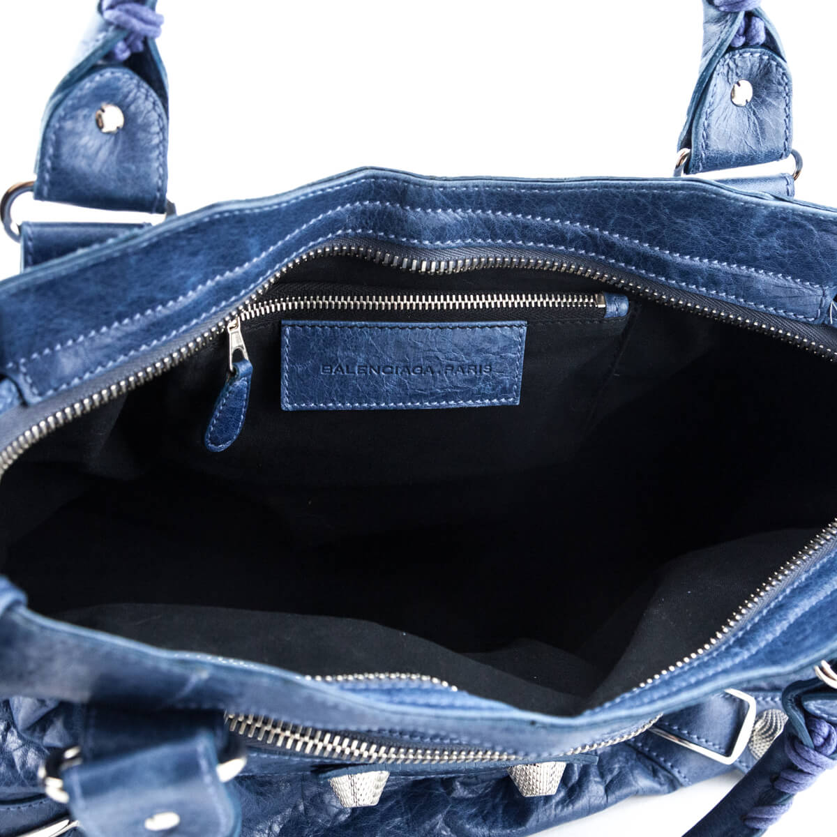 Luxury Balenciaga  Ocean Goatskin Giant 21 Silver City Bag