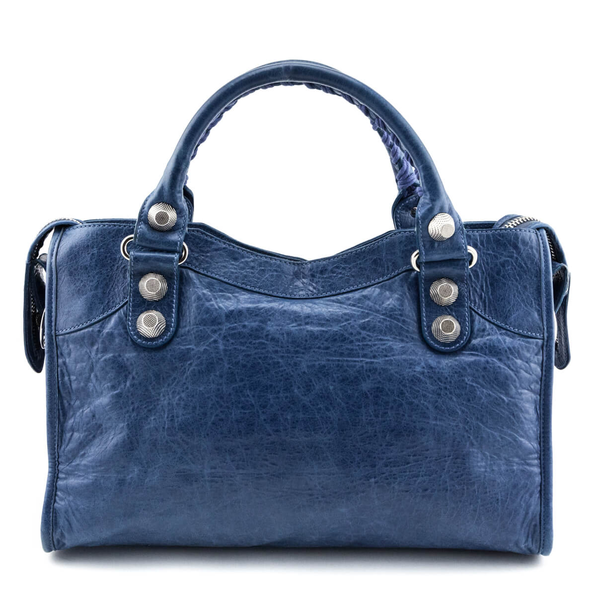 Luxury Balenciaga  Ocean Goatskin Giant 21 Silver City Bag