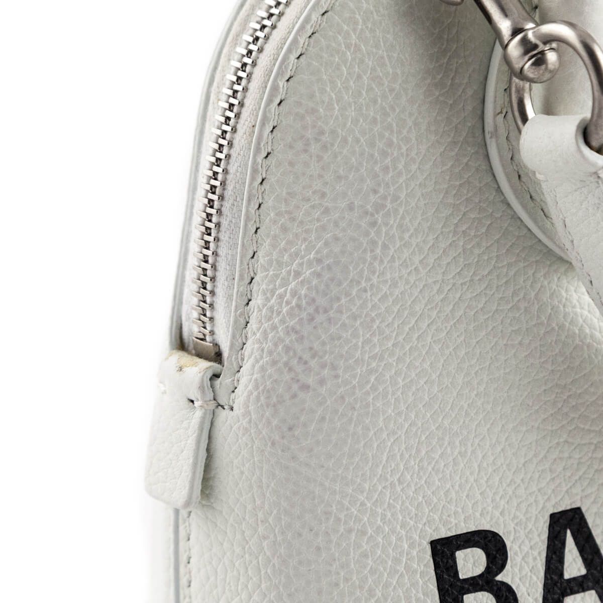 Luxury Balenciaga  White Grained Calfskin XXS Ville Top Handle Bag