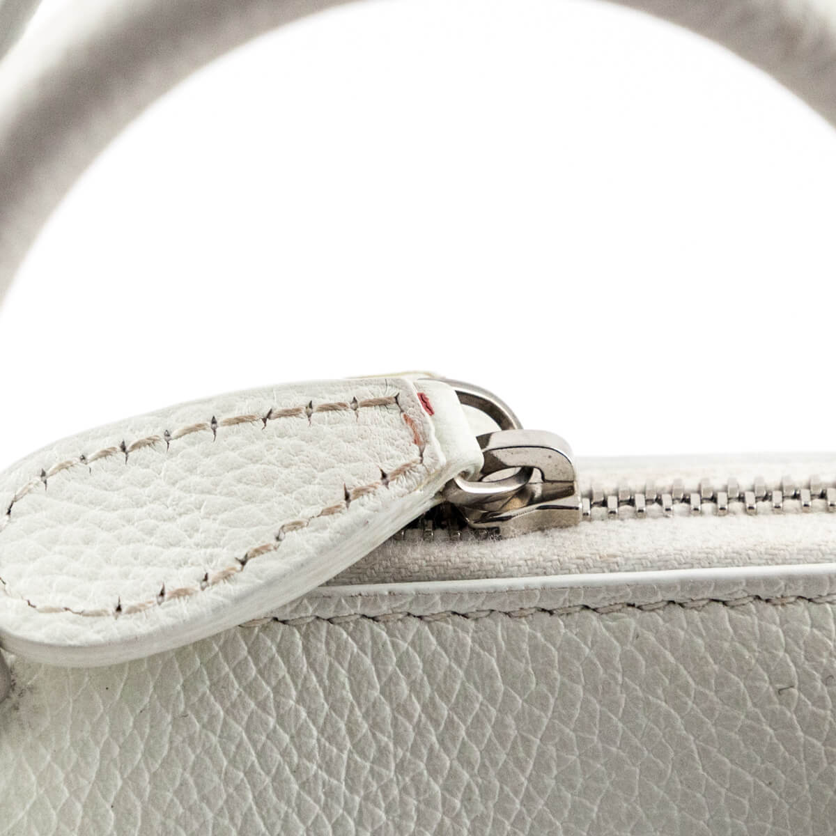 Luxury Balenciaga  White Grained Calfskin XXS Ville Top Handle Bag