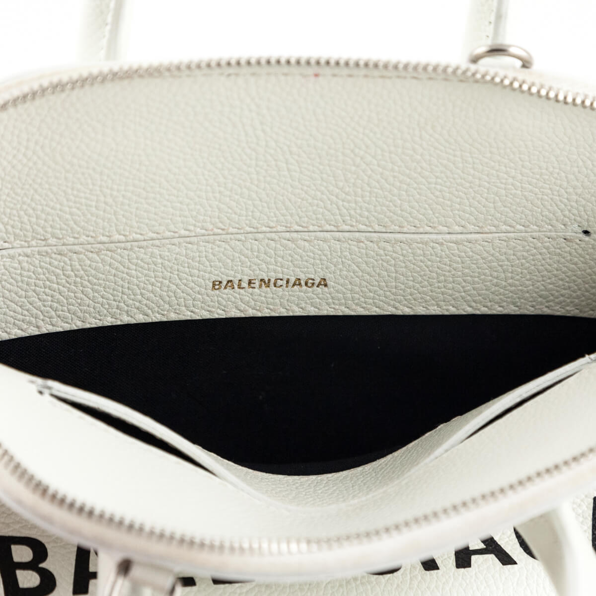 Luxury Balenciaga  White Grained Calfskin XXS Ville Top Handle Bag
