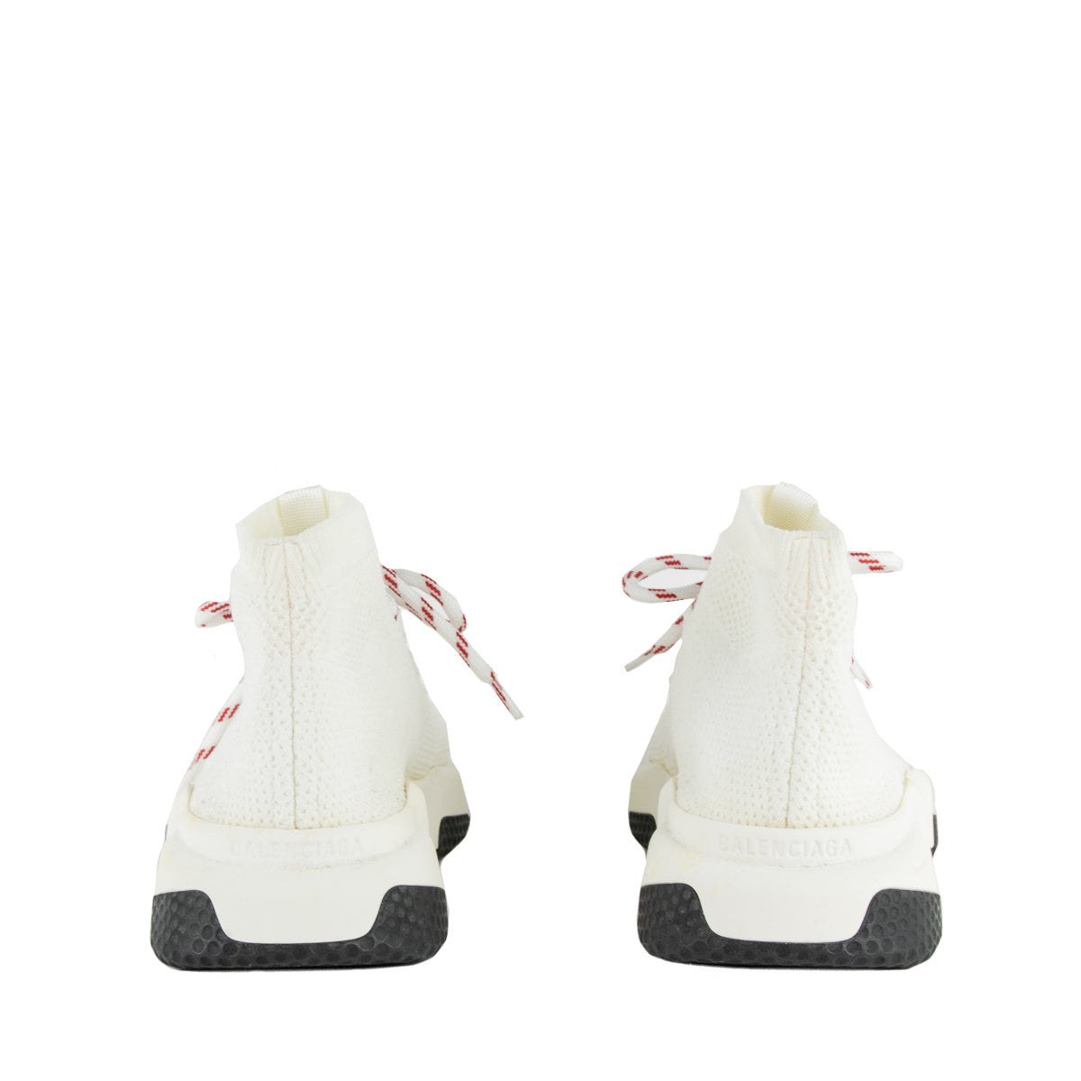 Luxury Balenciaga  White Lace Up Speed Trainer Sock Sneakers Size US 9 | EU 39
