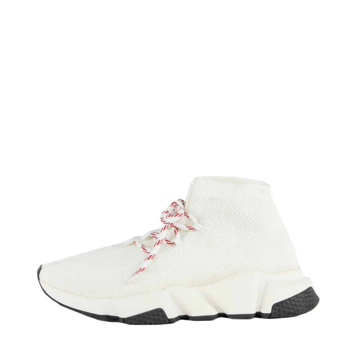Luxury Balenciaga  White Lace Up Speed Trainer Sock Sneakers Size US 9 | EU 39