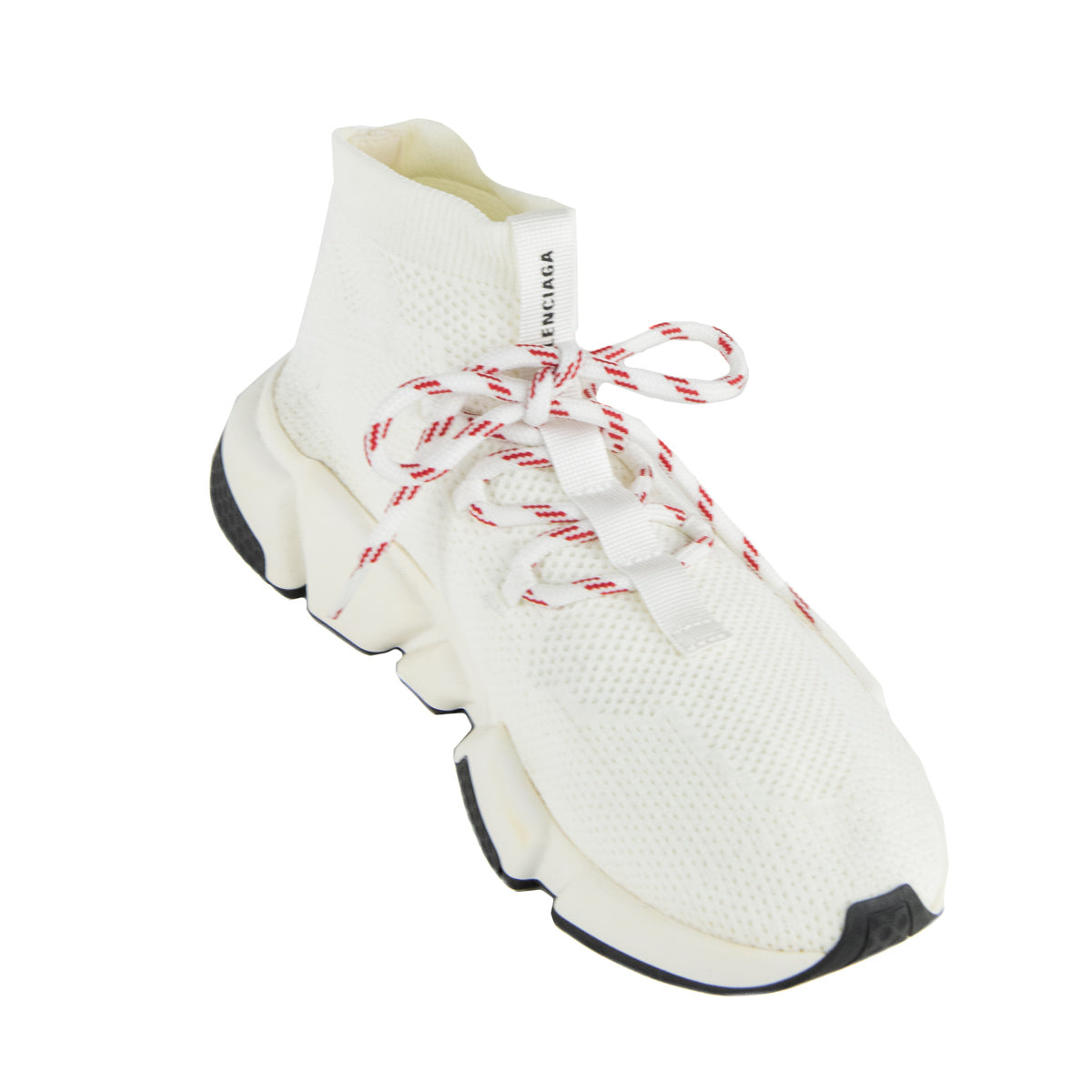 Luxury Balenciaga  White Lace Up Speed Trainer Sock Sneakers Size US 9 | EU 39