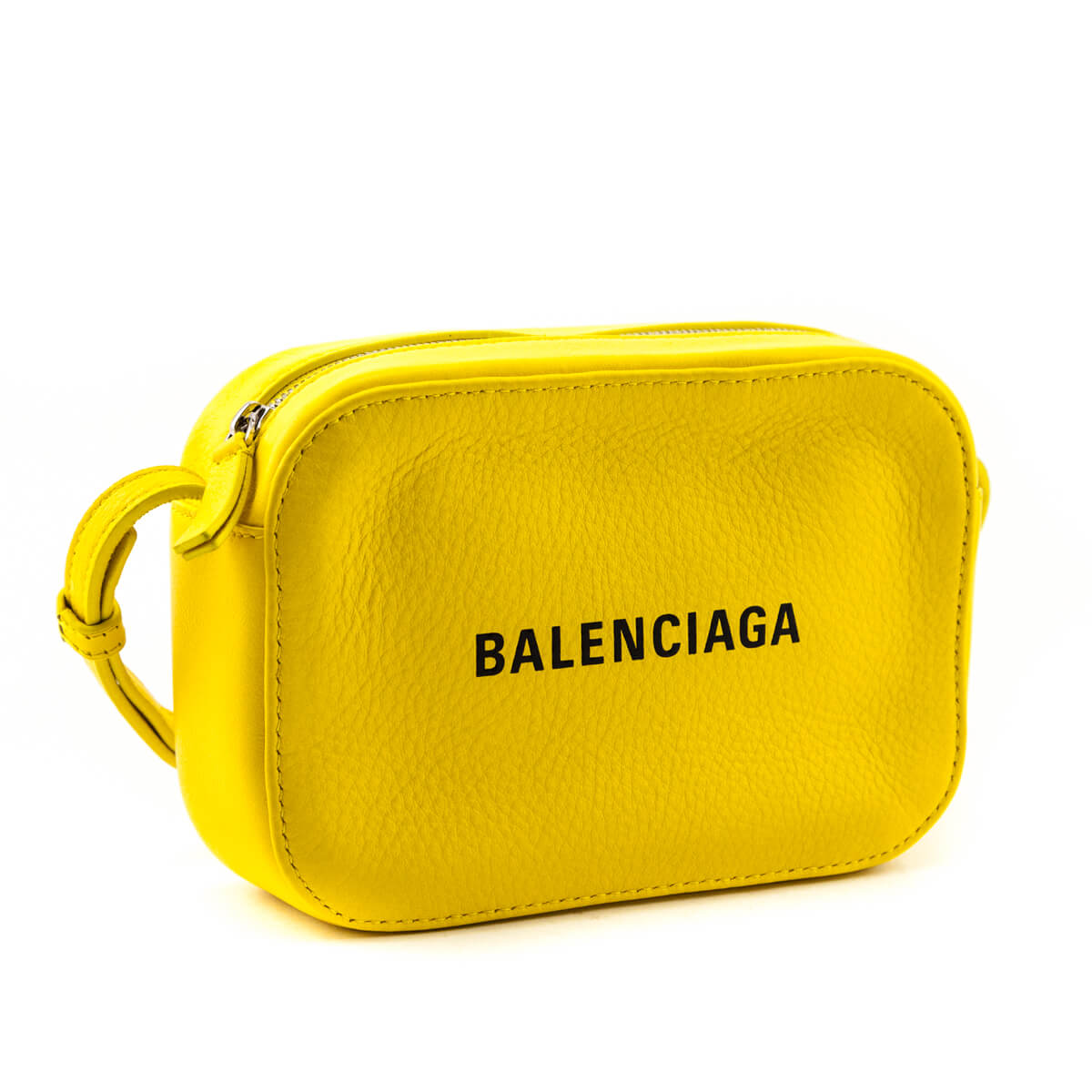 Luxury Balenciaga  Yellow Calfskin Logo XS Everyday Camera Bag