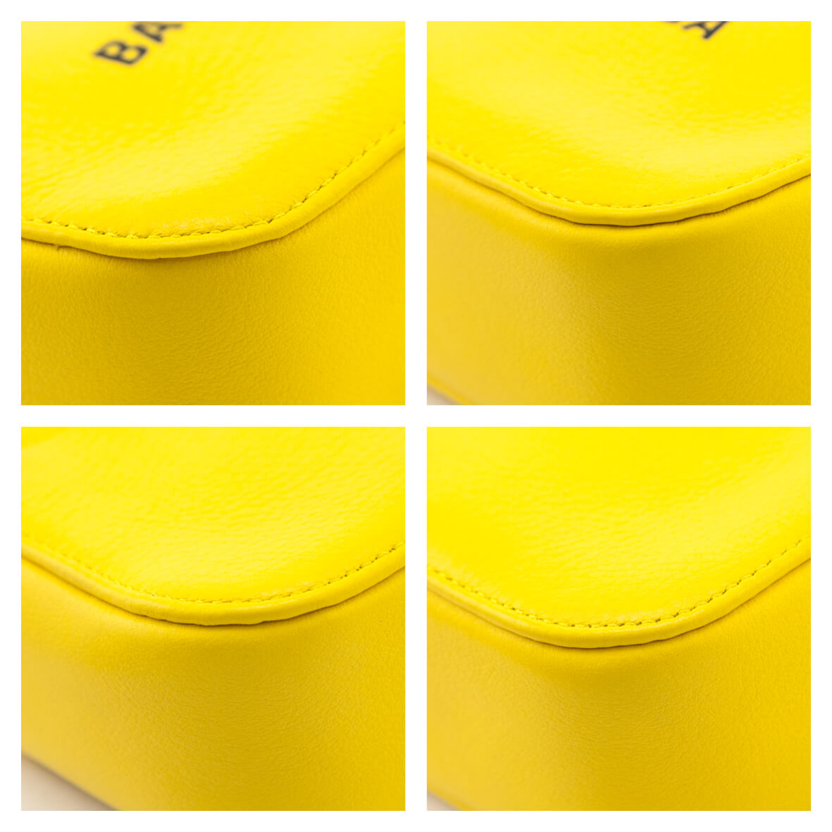 Luxury Balenciaga  Yellow Calfskin Logo XS Everyday Camera Bag