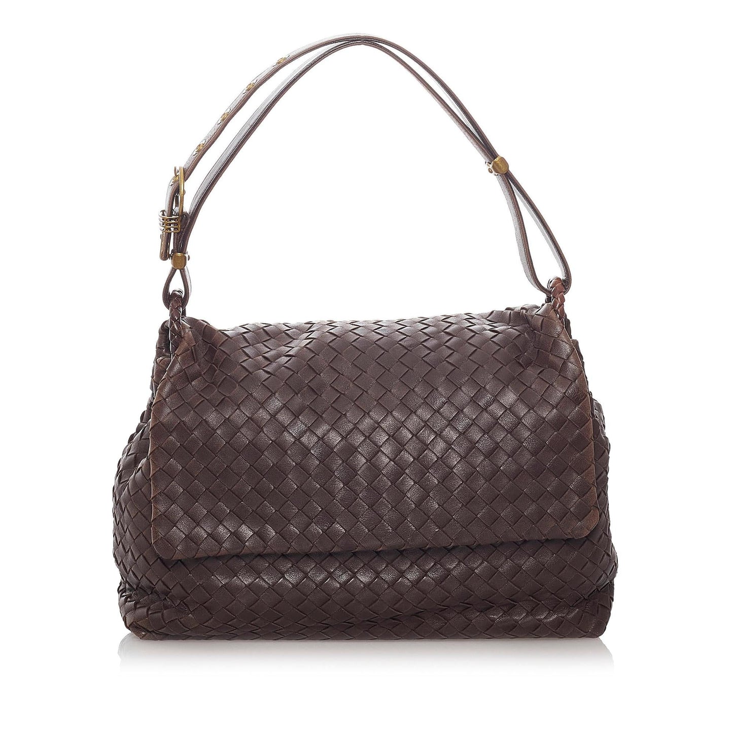 Luxury Bottega Veneta Intrecciato Flap Shoulder Bag (SHG-28630)
