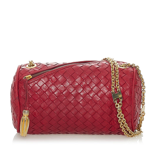 Luxury Bottega Veneta Intrecciato Leather Chain Crossbody Bag (SHG-28133)