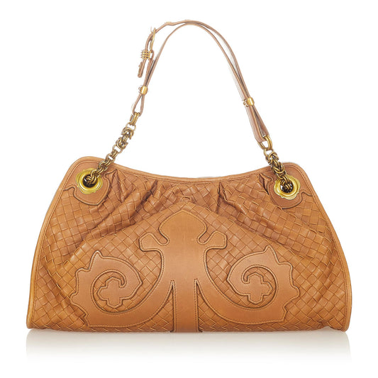 Luxury Bottega Veneta Intrecciato Leather Shoulder Bag (SHG-36212)