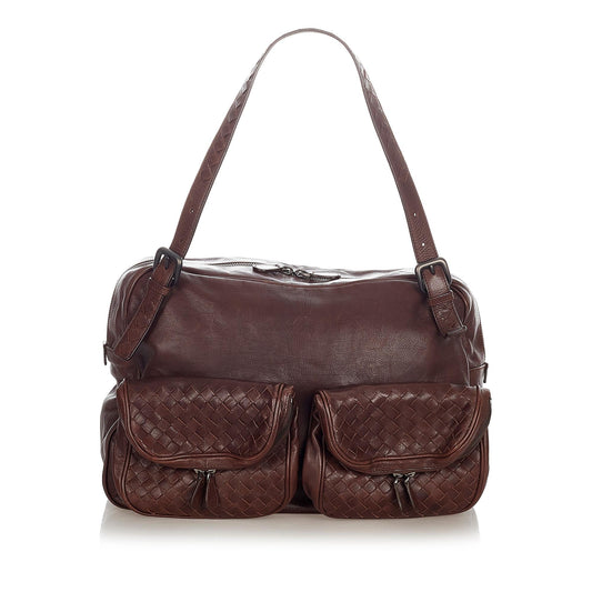 Luxury Bottega Veneta Intrecciato Leather Shoulder Bag (SHG-36582)
