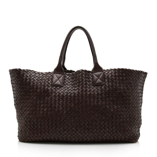 Luxury Bottega Veneta Intrecciato Nappa Cabat Tote (SHF-15605)