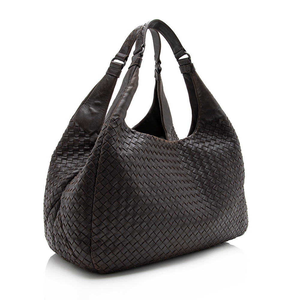 Luxury Bottega Veneta Intrecciato Nappa Campana Medium Shoulder Bag (SHF-16047)
