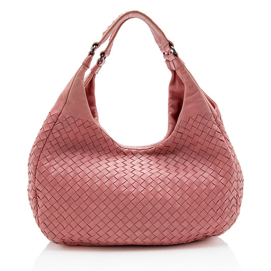 Luxury Bottega Veneta Intrecciato Nappa Campana Medium Shoulder Bag (SHF-15319)