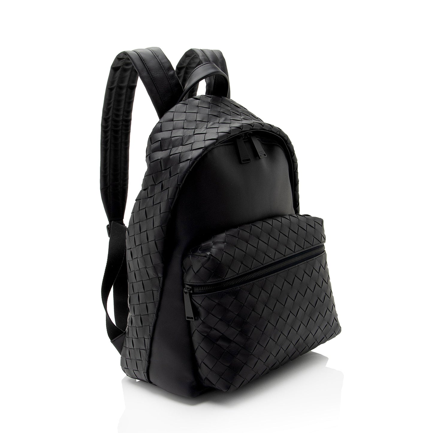 Luxury Bottega Veneta Intrecciato Nappa Front Pocket Medium Backpack (SHF-RpBOnW)