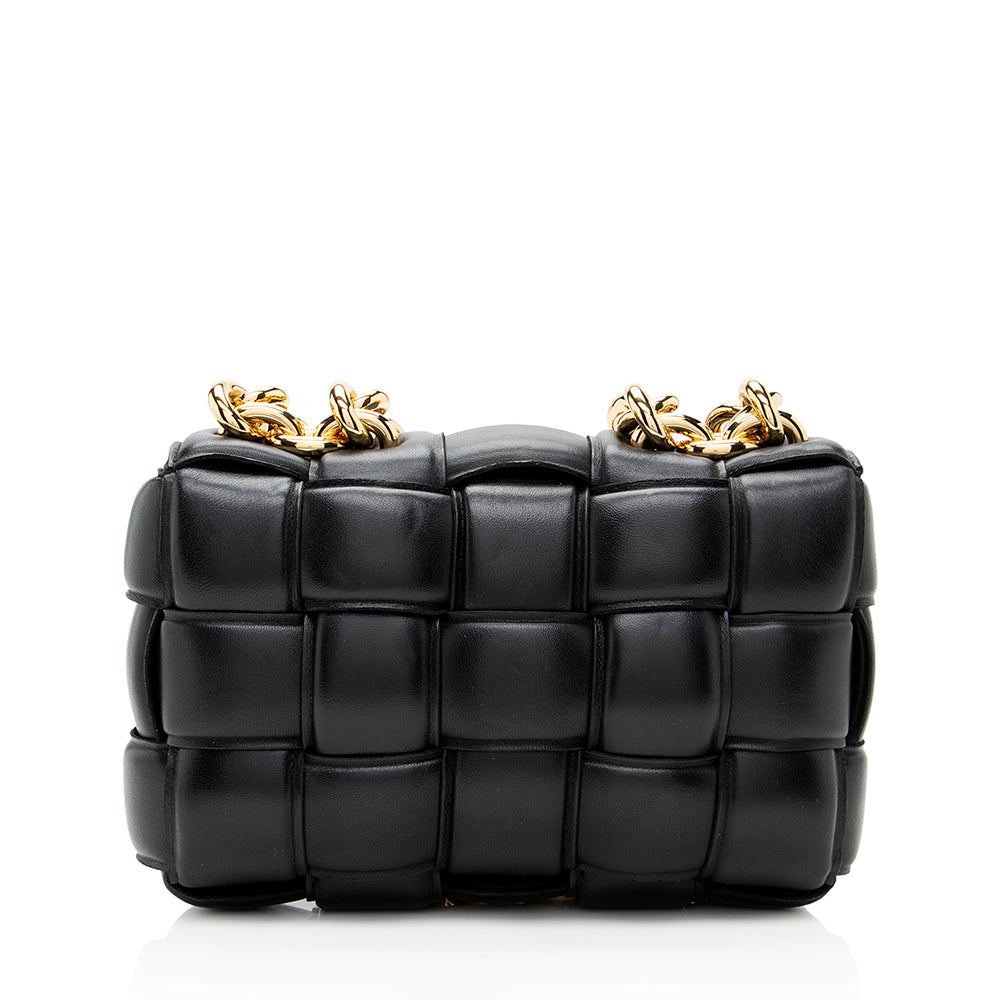 Luxury Bottega Veneta Lambskin Cassette Chain Maxi Shoulder Bag (SHF-18871)