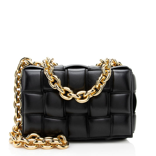 Luxury Bottega Veneta Lambskin Cassette Chain Maxi Shoulder Bag (SHF-18871)