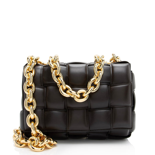 Luxury Bottega Veneta Lambskin Cassette Chain Maxi Shoulder Bag (SHF-23058)