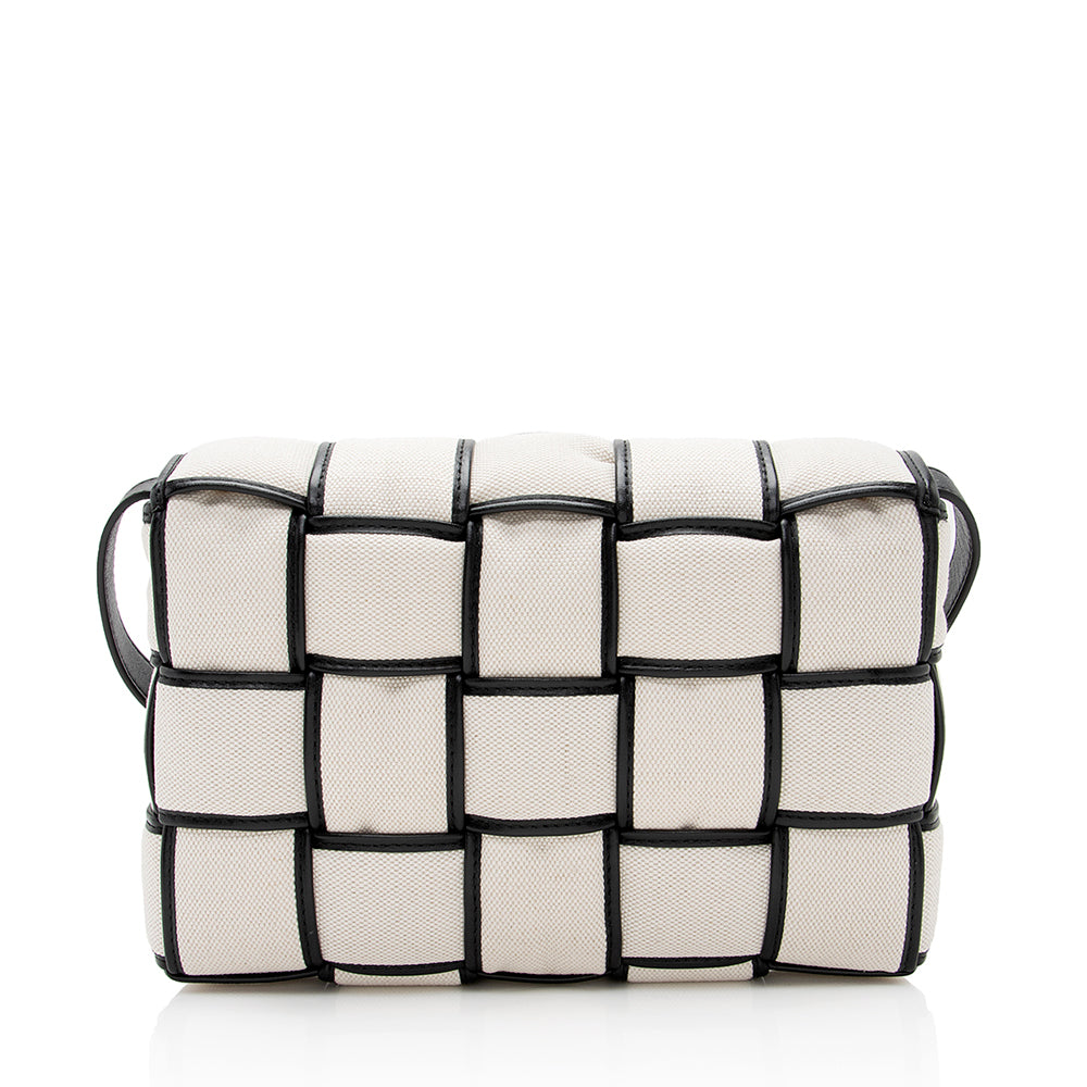 Luxury Bottega Veneta Puffed Canvas Cassette Crossbody (SHF-22046)