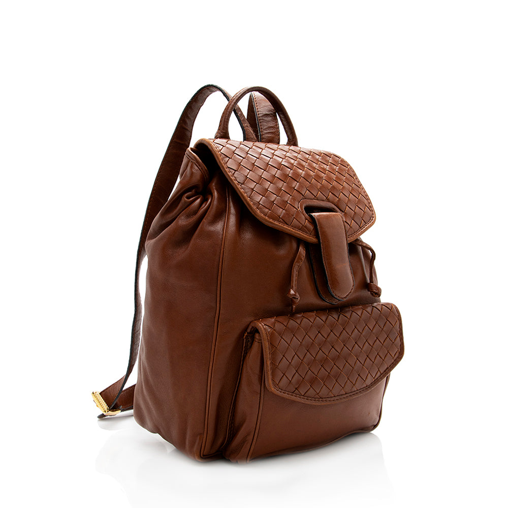 Luxury Bottega Veneta Vintage Intrecciato Nappa Backpack (SHF-18566)