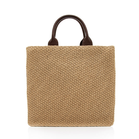 Luxury Bottega Veneta Vintage Woven Raffia Leather Zip Tote (SHF-Hp09r7)