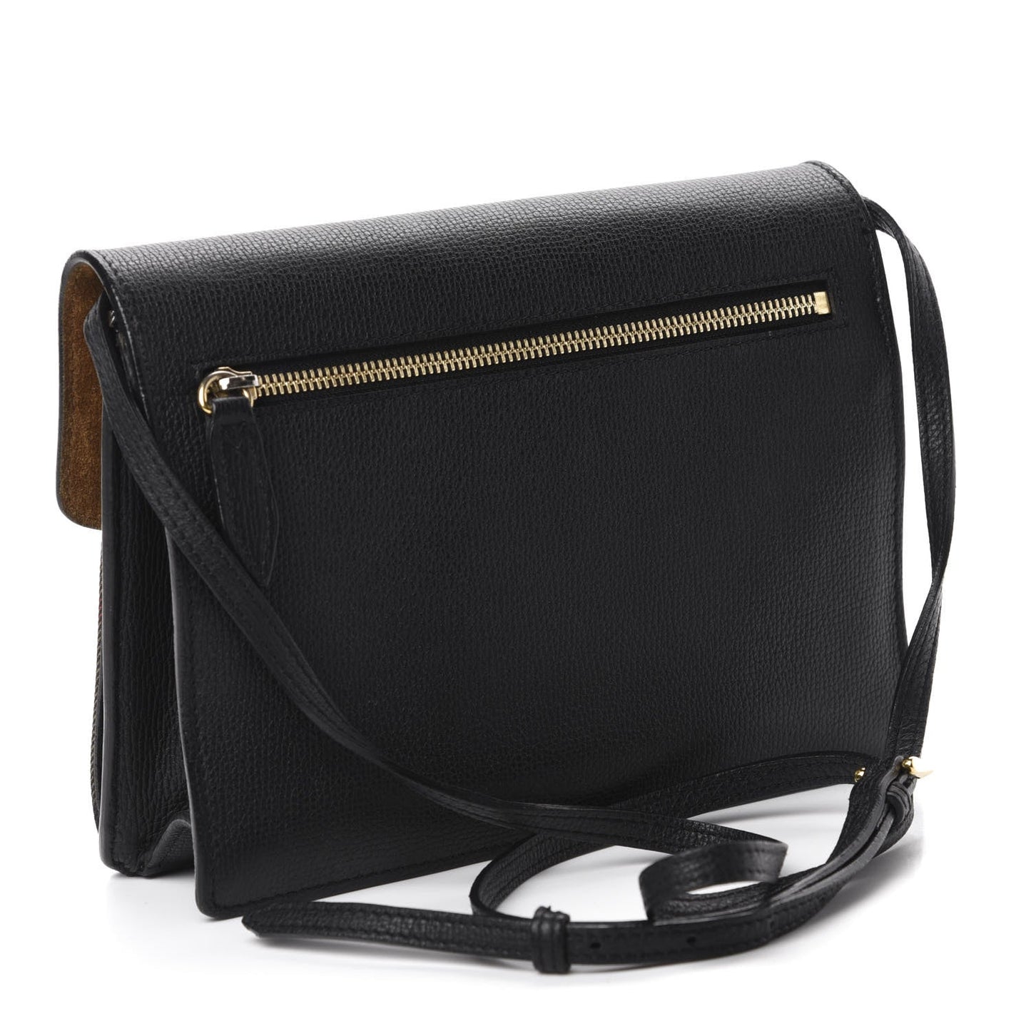 Burberry Black Macken Small House Check & Leather Crossbody Bag