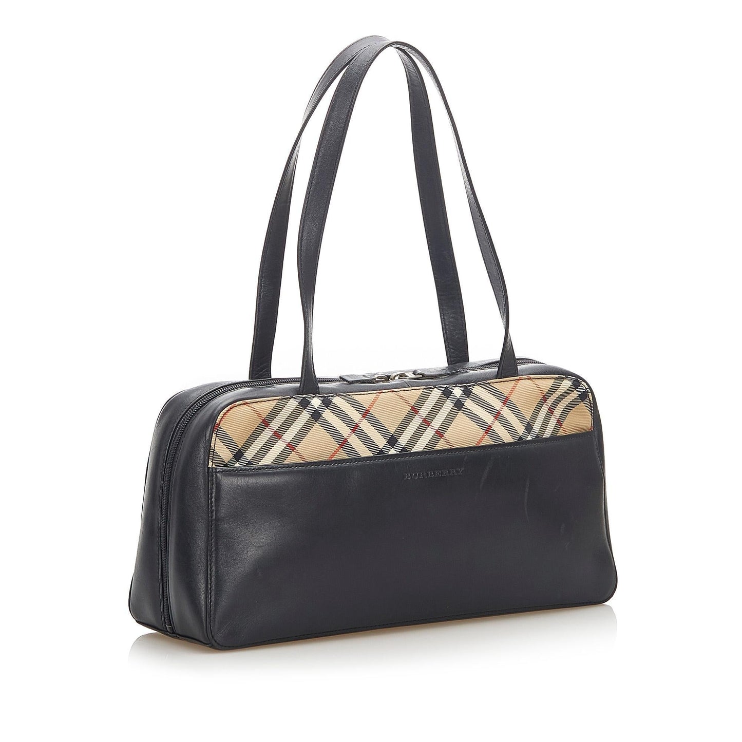 Burberry Nova Check Leather Shoulder Bag (SHG-18821)