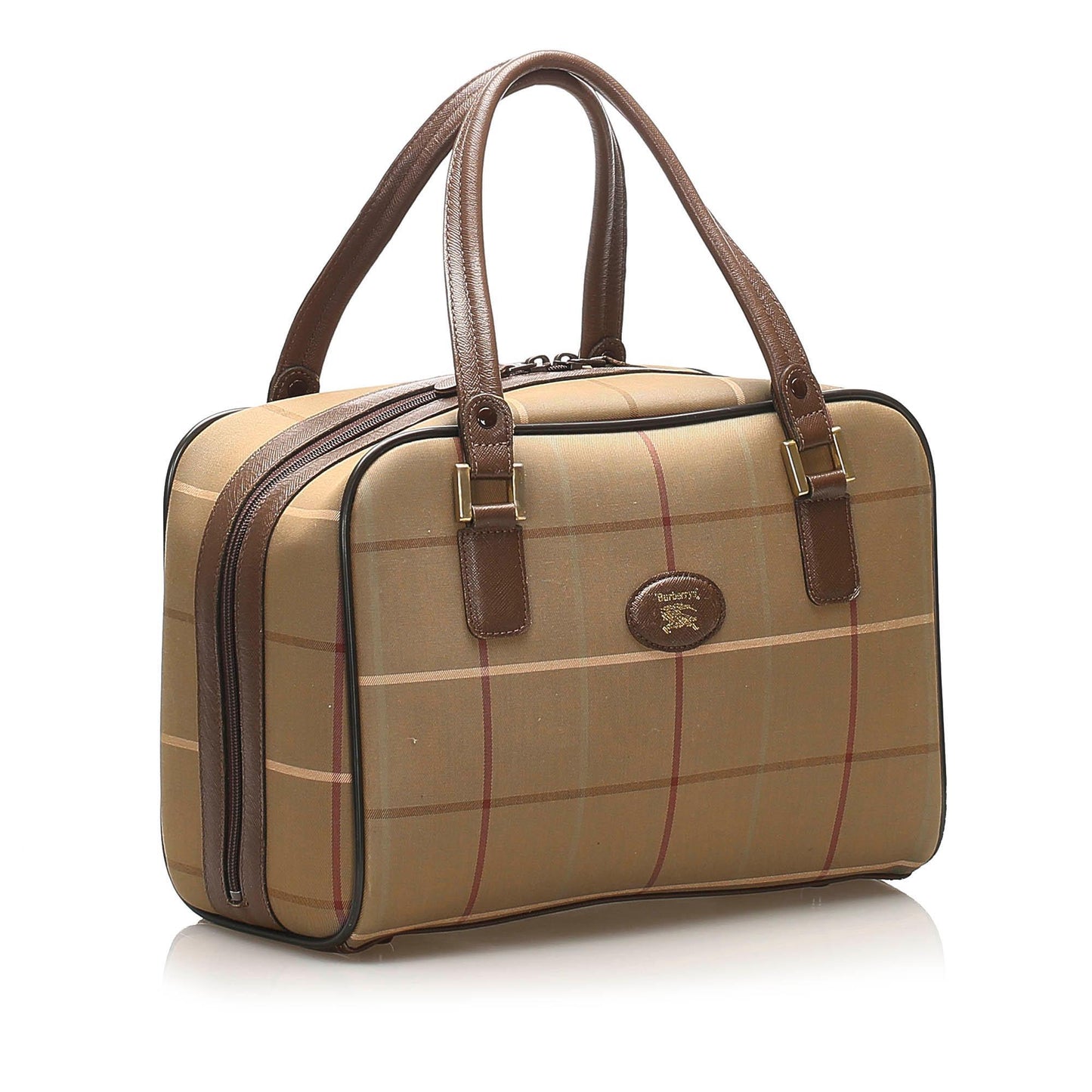 Burberry Plaid Canvas Boston Bag (SHG-13710)