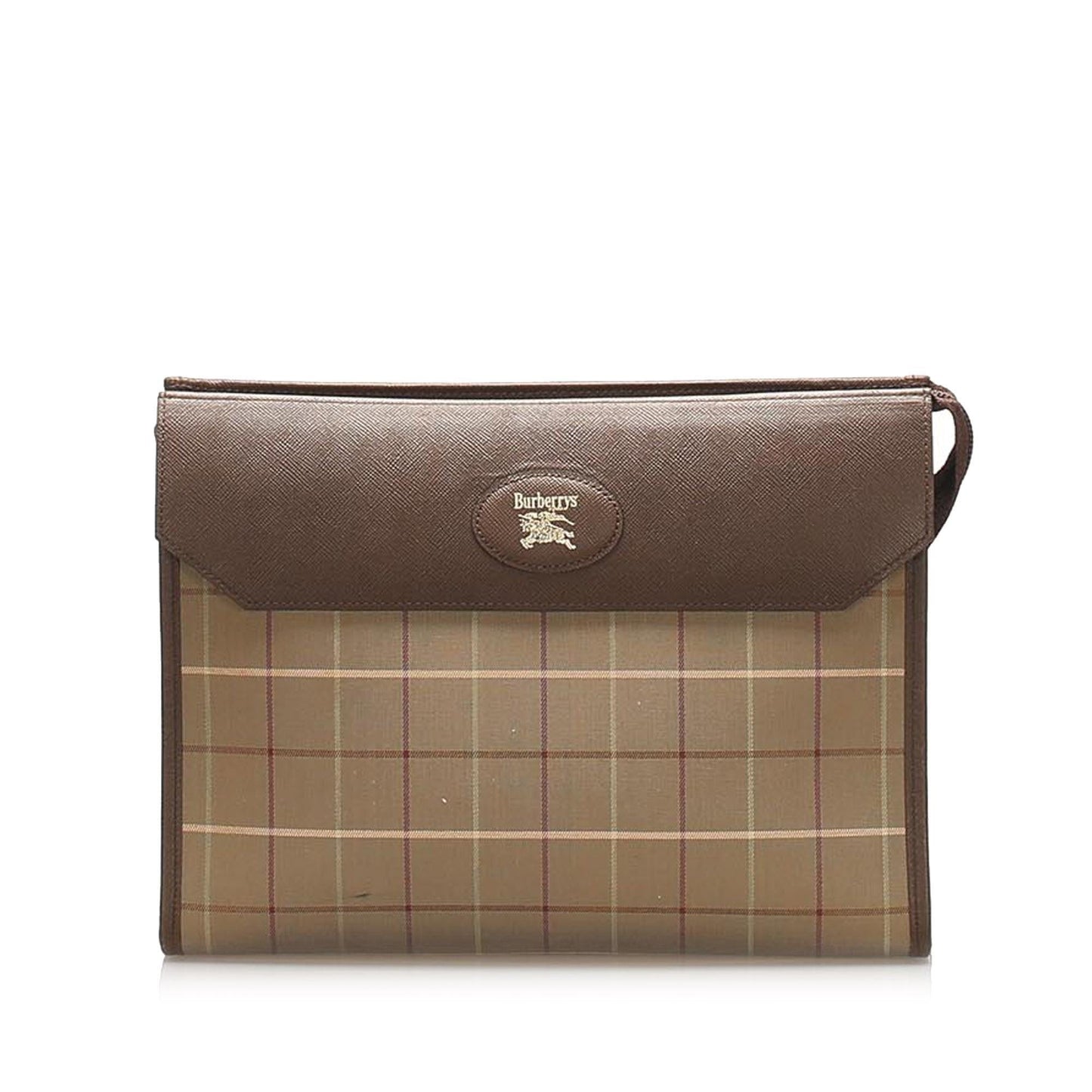 Burberry Plaid Canvas Clutch Bag (SHG-14232)